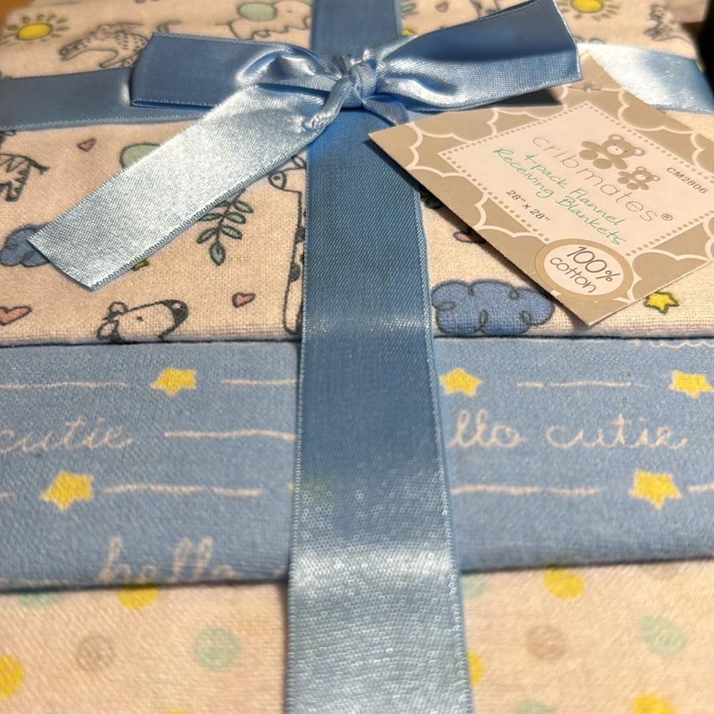 100% COTTON 4 PACK RECEIVING BLANKETS - Picture 6 of 7